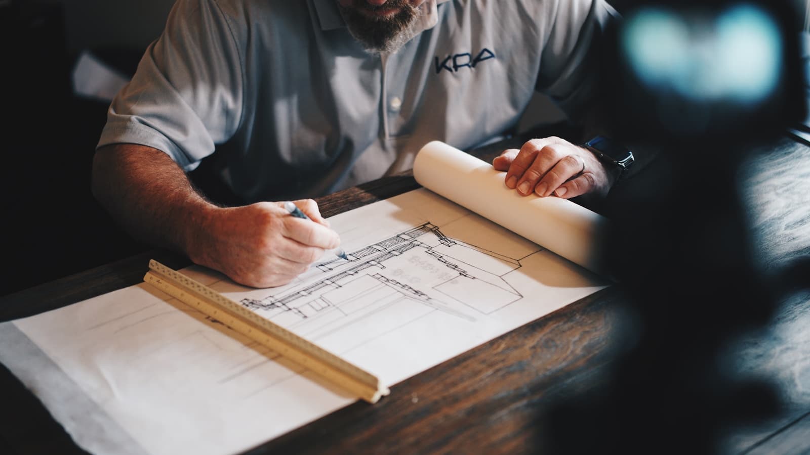 Electrician carefully planning a home electrical project